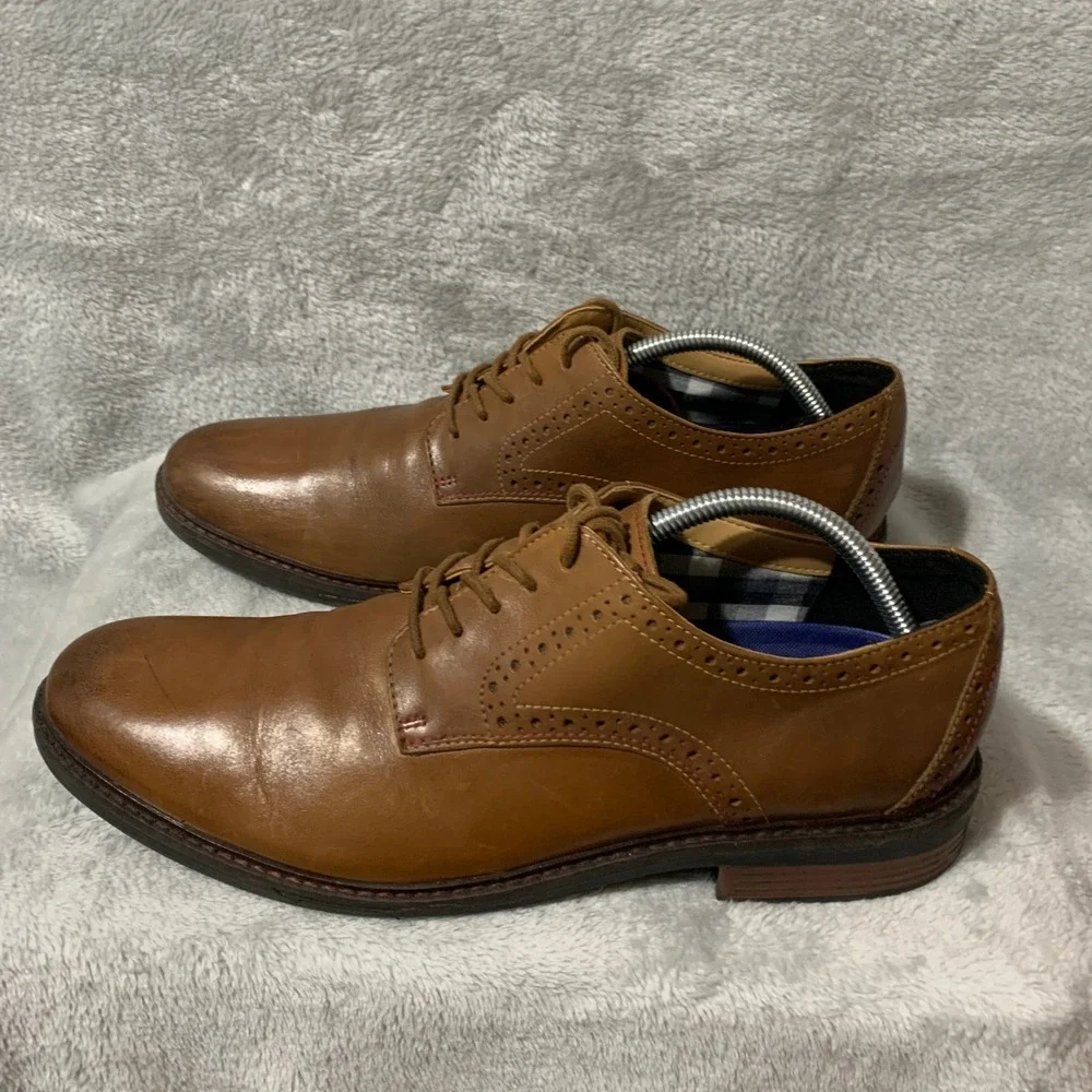 Bostonian Commonwealth‎ Men's Tan Leather Wingtip Oxford Dress Shoes Size 10.5